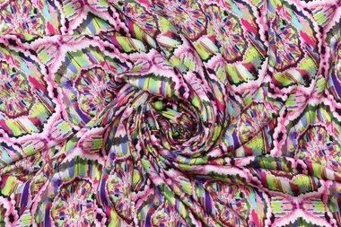 -Polyester stof - digitaal abstact - roze multi - 923016-51 - Polyester stof - digitaal abstact - roze multi - 923016-51
