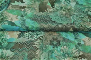 -Tricot stof - digitaal fantasie - groen - 22009-10 - Tricot stof - digitaal fantasie - groen - 22009-10