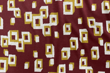 -Tricot stof - abstract - bordeauxrood oker - JT114 - Tricot stof - abstract - bordeauxrood oker - JT114