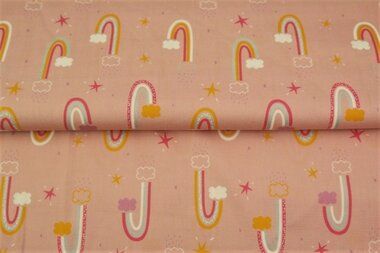 -Jersey Stoff - digitaler Regenbogen - rosa - 22127-12 - Jersey Stoff - digitaler Regenbogen - rosa - 22127-12