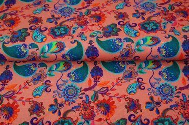 -Tricot stof - French Tricot - digitaal abstract - roze - 22505-12 - Tricot stof - French Tricot - digitaal abstract - roze - 22505-12