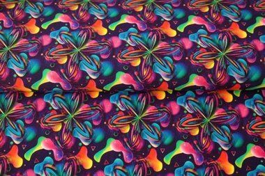 -Tricot stof - French Terry - digitaal fantasie - multi - 22519-14 - Tricot stof - French Terry - digitaal fantasie - multi - 22519-14