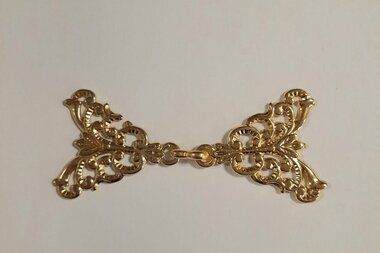 -Vestsluiting - haak/oog - goud - lengte 8 cm - hoogte 3.7 cm - Vestsluiting - haak/oog - goud - lengte 8 cm - hoogte 3.7 cm