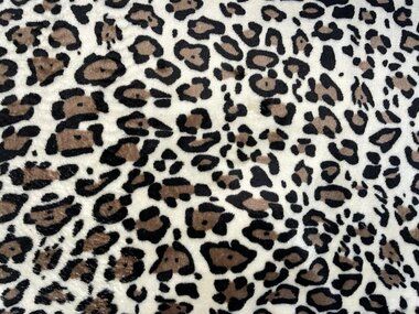 -Fleece Stoff - cuddle fleece - Panther Druck - off-white - B304 - Fleece Stoff - cuddle fleece - Panther Druck - off-white - B304
