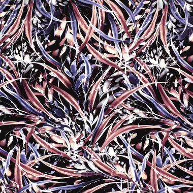 -Viscose stof - bladeren - zwart/oud roze - 20161-014 - Viscose stof - bladeren - zwart/oud roze - 20161-014