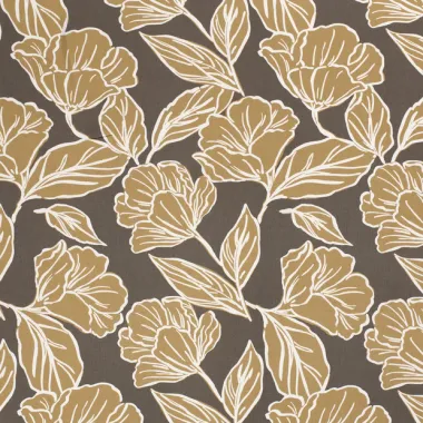 -Viscose stof - bloemen en bladeren - taupe - 20153-054 - Viscose stof - bloemen en bladeren - taupe - 20153-054