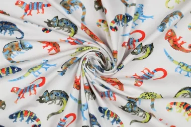 -Tricot stof - digitaal kameleon - wit - 22/5562-002 - Tricot stof - digitaal kameleon - wit - 22/5562-002