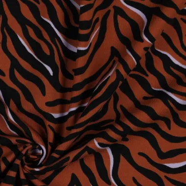 -Tricot stof - zebra - terra zwart lichtroze - 22/5623-083 - Tricot stof - zebra - terra zwart lichtroze - 22/5623-083