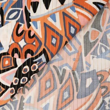 -Voile stof - katoen - lurex - multi - abstract - Voile stof - katoen - lurex - multi - abstract