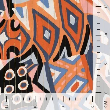 -Voile stof - katoen - lurex - multi - abstract - Voile stof - katoen - lurex - multi - abstract