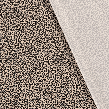 -Tricot stof - panter - beige zwart - 21729-052 - Tricot stof - panter - beige zwart - 21729-052