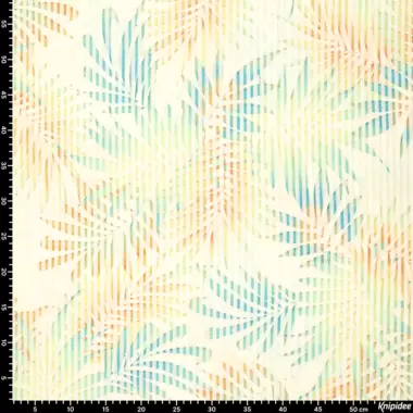 -Tricot stof - digitaal palm leaves - wit groen - 20845-315 - Tricot stof - digitaal palm leaves - wit groen - 20845-315