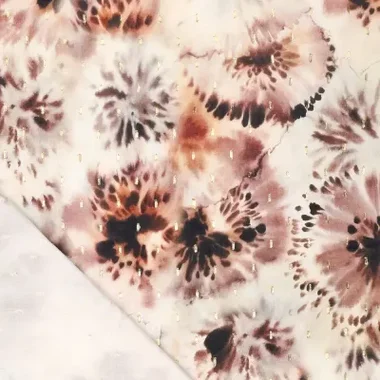 -Viscose stof - lurex - jacquard - bloemen - bruin - 20916-100 - Viscose stof - lurex - jacquard - bloemen - bruin - 20916-100
