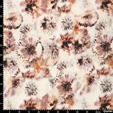 -Viscose stof - lurex - jacquard - bloemen - bruin - 20916-100 - Viscose stof - lurex - jacquard - bloemen - bruin - 20916-100