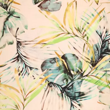 -Viscose stof - linnenmix - bladeren - lichtroze - 20885-315 - Viscose stof - linnenmix - bladeren - lichtroze - 20885-315