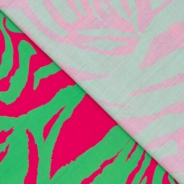 -Viscose stof - digitaal zebra - groen fuchsia - 922807-60 - Viscose stof - digitaal zebra - groen fuchsia - 922807-60