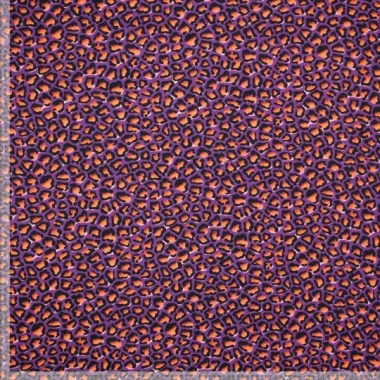 -Viscose stof - digitaal leopard - paars oranje - 922812-21 - Viscose stof - digitaal leopard - paars oranje - 922812-21