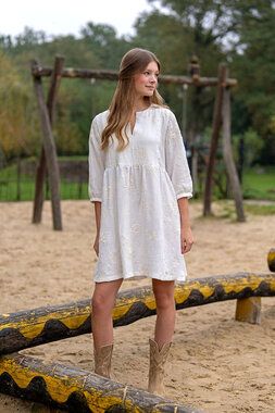 -Katoen stof - hydrofiel - geborduurd bloemen - gebroken wit - 21173-051 - Katoen stof - hydrofiel - geborduurd bloemen - gebroken wit - 21173-051