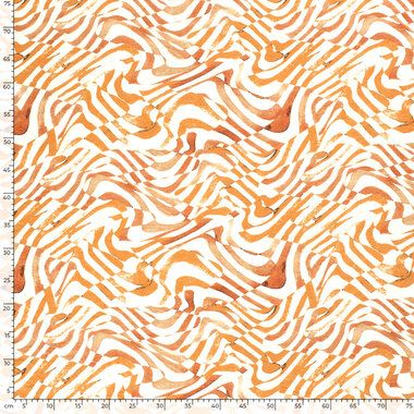 -Viscose stof - nylon twill - abstract - oker wit - 21031-134 - Viscose stof - nylon twill - abstract - oker wit - 21031-134