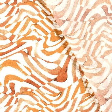 -Viscose stof - nylon twill - abstract - oker wit - 21031-134 - Viscose stof - nylon twill - abstract - oker wit - 21031-134