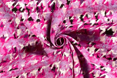 -Viskose Stoff - Nylon Twill - abstrakt - fuchsia multi - 21032-017 - Viskose Stoff - Nylon Twill - abstrakt - fuchsia multi - 21032-017