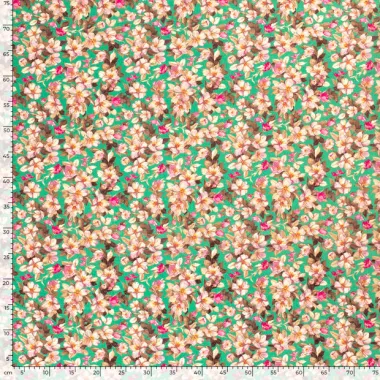 -Viscose stof - nylon crepe - bloemen - groen - 21076-025 - Viscose stof - nylon crepe - bloemen - groen - 21076-025
