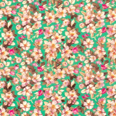 -Viscose stof - nylon crepe - bloemen - groen - 21076-025 - Viscose stof - nylon crepe - bloemen - groen - 21076-025