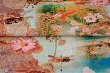 -Viscose stof - linnenmix - digitaal fantasie - multi - 23045-33 - Viscose stof - linnenmix - digitaal fantasie - multi - 23045-33