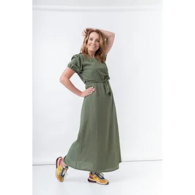 -Katoen stof - slub washed - groen - 7477-009 - Katoen stof - slub washed - groen - 7477-009