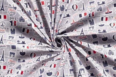 -Katoen stof - poplin - Frankrijk - licht grijs - 21563-061 - Katoen stof - poplin - Frankrijk - licht grijs - 21563-061
