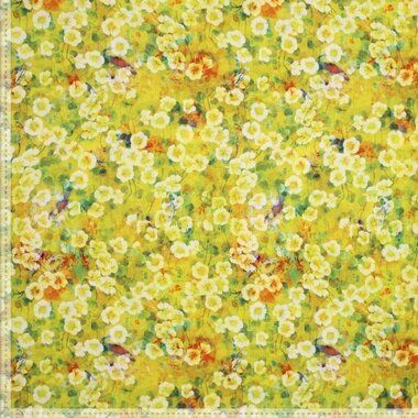 -Viscose stof - linnenmix- digitaal bloemen - groen multi - 922851-52 - Viscose stof - linnenmix- digitaal bloemen - groen multi - 922851-52