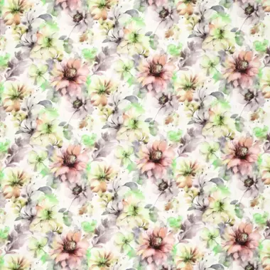 -Linnen stof - ramie - digitaal bloemen - groen multi - 20815-315 - Linnen stof - ramie - digitaal bloemen - groen multi - 20815-315
