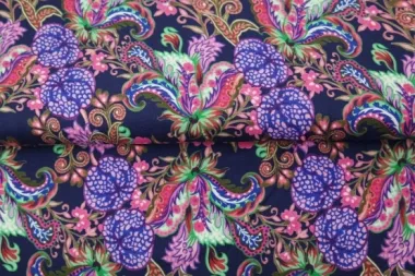 -Tricot stof - digitaal bloemen - donkerblauw - 23913-15 - Tricot stof - digitaal bloemen - donkerblauw - 23913-15