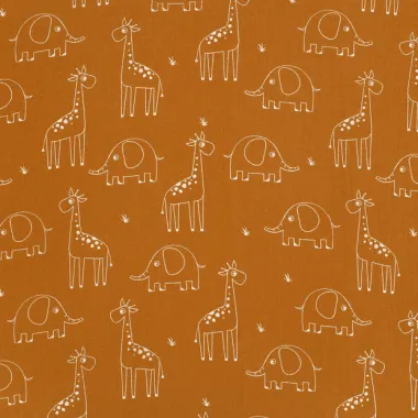 -Katoen stof - hydrofiel - dieren - caramel - 21570-353 - Katoen stof - hydrofiel - dieren - caramel - 21570-353