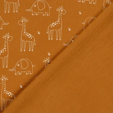 -Katoen stof - hydrofiel - dieren - caramel - 21570-353 - Katoen stof - hydrofiel - dieren - caramel - 21570-353