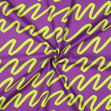 -Baumwolle - Wave - lila gelb - 4015-003 - Baumwolle - Wave - lila gelb - 4015-003