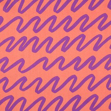 -Katoen stof - poplin - waves - oranje paars - 4015-022 - Katoen stof - poplin - waves - oranje paars - 4015-022
