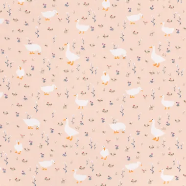 -Tricot stof - eenden - licht(zalm)roze - 21853-111 - Tricot stof - eenden - licht(zalm)roze - 21853-111