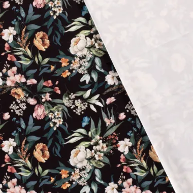 -Tricot stof - sportswear - bloemen - zwart - 20329-069 - Tricot stof - sportswear - bloemen - zwart - 20329-069