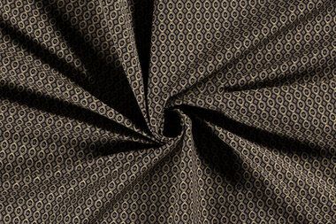 -Stretch stof - bengaline - abstract - gebroken wit zwart - 22227-051 - Stretch stof - bengaline - abstract - gebroken wit zwart - 22227-051