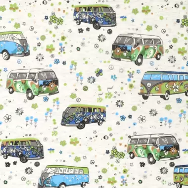 -Joggingstof - alpenfleece - peace vw busjes - gebroken wit gemêleerd - 20059-020 - Joggingstof - alpenfleece - peace vw busjes - gebroken wit gemêleerd - 20059-020