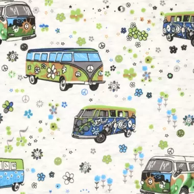 -Joggingstof - alpenfleece - peace vw busjes - gebroken wit gemêleerd - 20059-020 - Joggingstof - alpenfleece - peace vw busjes - gebroken wit gemêleerd - 20059-020
