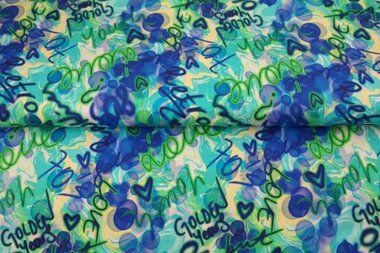 -Tricot stof - digitaal tekst - blauw multi - 23285-09 - Tricot stof - digitaal tekst - blauw multi - 23285-09