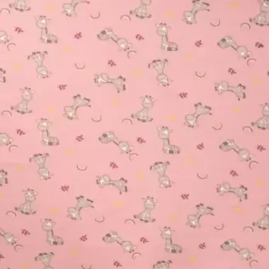 -Tricot stof - baby giraffe - roze - 10293-110 - Tricot stof - baby giraffe - roze - 10293-110