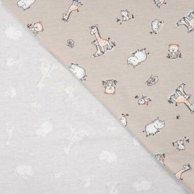 -Tricot stof - baby dieren - beige - 10267-520 - Tricot stof - baby dieren - beige - 10267-520