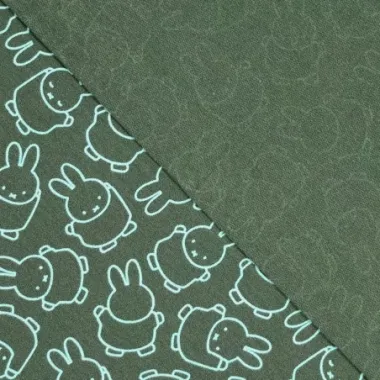 -Tricot stof - Nijntje Miffy - donkergroen - 661008-31 - Tricot stof - Nijntje Miffy - donkergroen - 661008-31