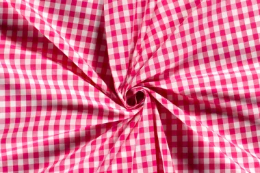 -Katoen stof - Boerenbont ruit (1 cm) - fuchsia - 5635-017 op=op - Katoen stof - Boerenbont ruit (1 cm) - fuchsia - 5635-017 op=op