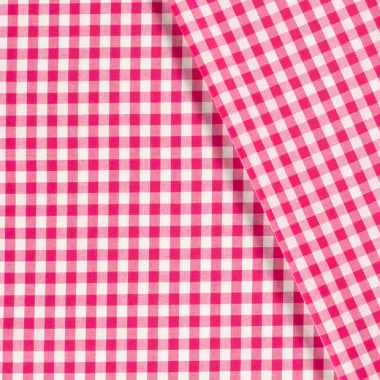 -Katoen stof - Boerenbont ruit (1 cm) - fuchsia - 5635-017 op=op - Katoen stof - Boerenbont ruit (1 cm) - fuchsia - 5635-017 op=op