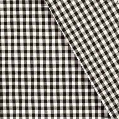 -Katoen stof - Boerenbont ruit (1 cm) - zwart - 5635-069 - Katoen stof - Boerenbont ruit (1 cm) - zwart - 5635-069