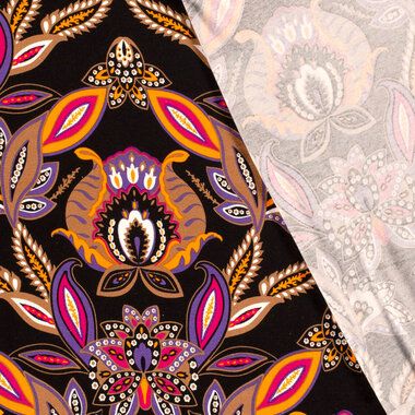 -Tricot stof - paisley - zwart - 21120-069 - Tricot stof - paisley - zwart - 21120-069